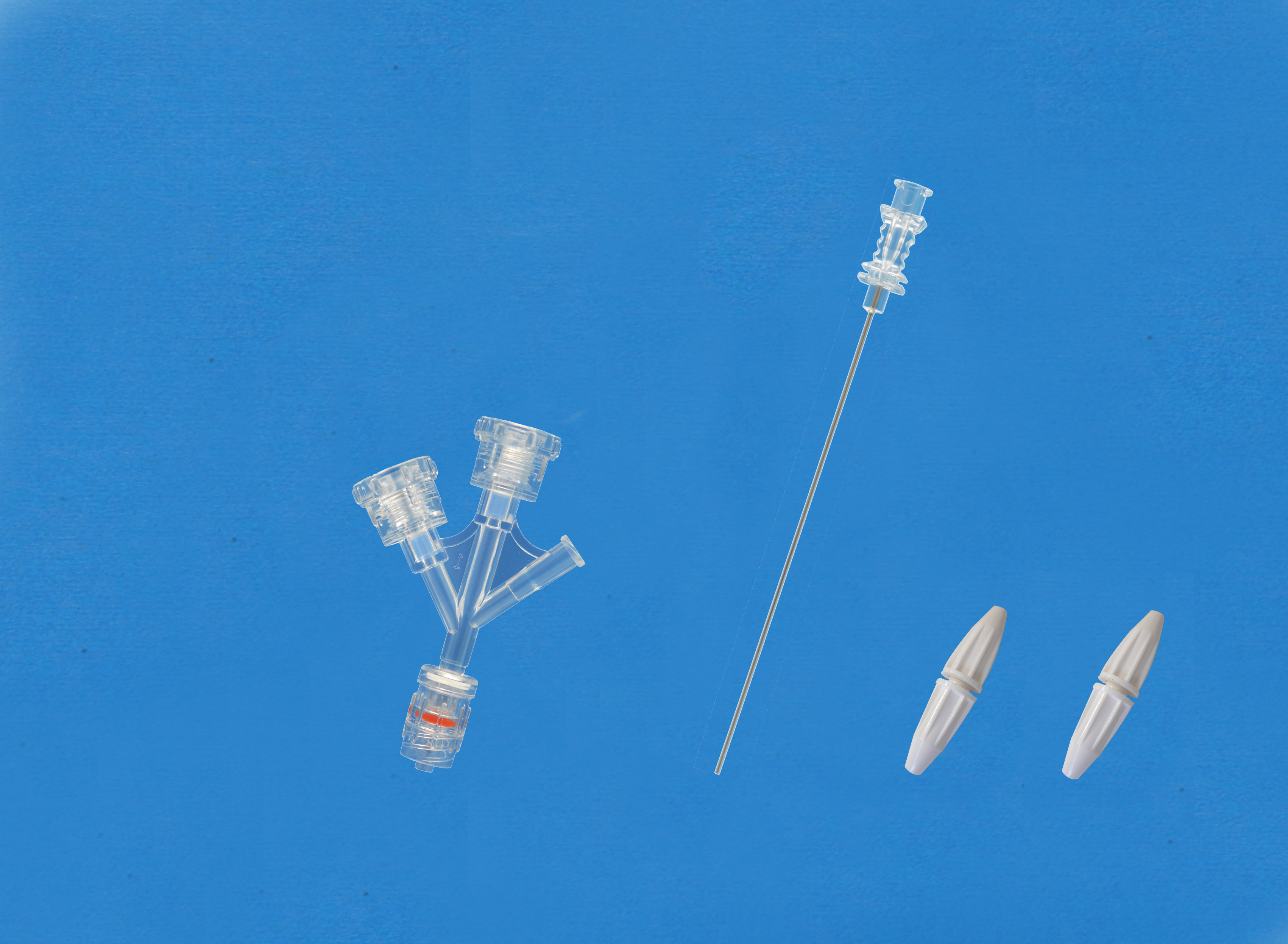 Haemostatic valves, Double Screw Type, Sideon Female Luer, Insertion Tool with Large Hub, White/Plastic 2 Torquers